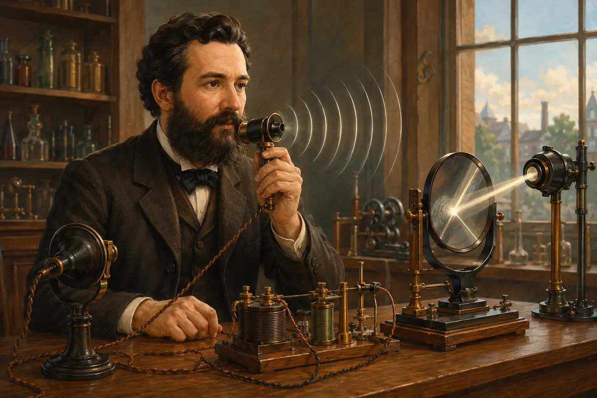 Ilustrasi original Alexander Graham Bell dan gagasan pentingnya